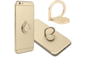 PREMYO Anneau pour Téléphone Universel Support Doigt Portable - Maniement Confortable à Une Seule Main Rotation 360° Or
