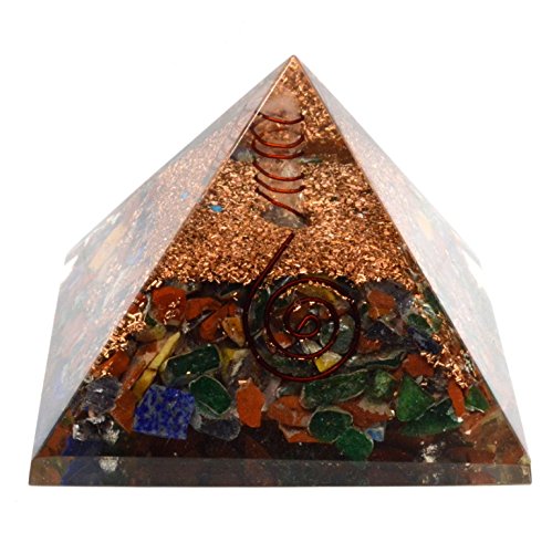 Shivansh Creations Natural Gemstone Filled Inside Orgone Energy Charged Pyramid (Orgone Mix)