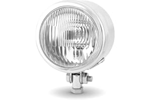 Alchemy Parts 4.5 inch Motorcycle Headlight in Custom Chrome Small Discreet H4 55W Headlamp for Chopper Cruiser Bottom Mount Ideal for Trikes As Well (Type 3673)