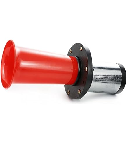Tromba Elettrica Rossa 12V Per Auto D'Epoca - Suono OO-GAHH Vintage, 110 DB, Lunghezza 23 Cm, Per Auto, Camion, Barche