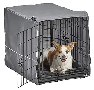 New World Double Door Dog Crate Kit | Dog Crate Kit Includes One Two-Door Dog Crate, Matching Gray Dog Bed & Gray Dog Crate Cover, 24-Inch Kit Ideal for Small Dog Breeds