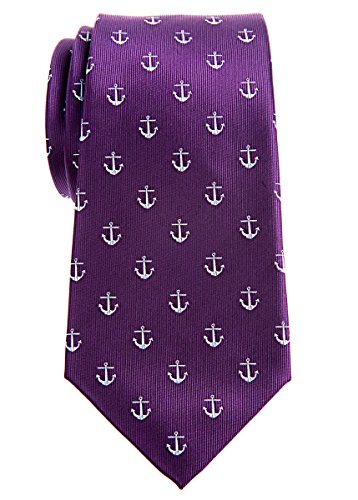 Corbata de anclas clásica de Retreez, tejido microfibra, varios colores, 8 cm Morado Morado Oscuro Talla única