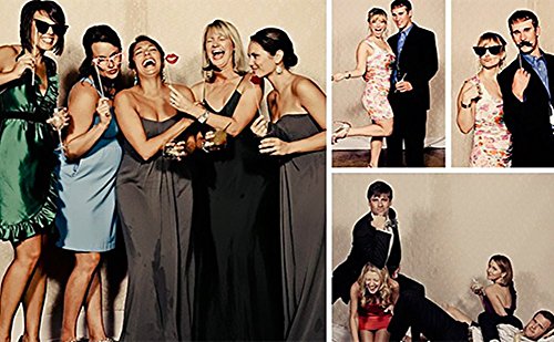 TOAOB Party Foto Fotorequisiten Fotoaccessoires Tabakspfeife, Kronen, Krawatten, Hüte, Fliegen, Bärte, Kussmünder, Brillen, Monokel für witzige lustige Bilder, egal ob Hochzeit, Geburtstag, Abschlussfeier oder jede andere Party Photo Booth Props set Packung mit 58 Stück - 3