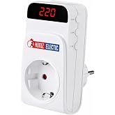 PROTEX-R Dijital Voltaj Koruyucu Priz - Ayarlanabilir Alt/&Uuml;st Limit (140V-280V), 16A Akım Korumalı Priz, 5 Sn / 3 Dakika Geci