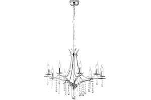 TRIO LIGHTING FOR YOU Trio Leuchten Kronleuchter Lucerna 101600806, Metall Chrom, Behang Glas klar, exkl. 8x E14