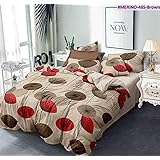 BSN Enterprises Combo Pack of 1 Double Bedsheet with Free 2 Pillow Covers | 210 TC Soft Cotton-Blend 86x86 inches Double Beds