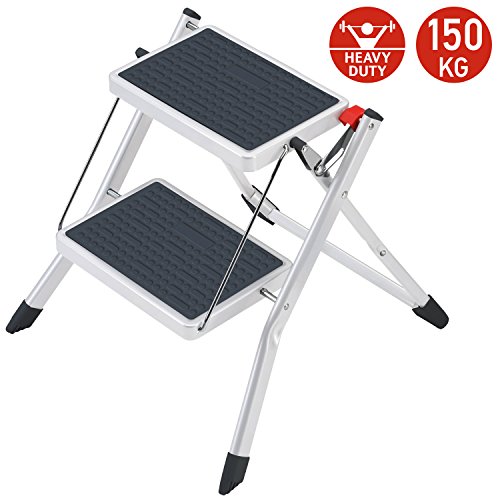ArtMoon Rock Stahl Klapptritt 2 Stufen mit Anti-Rutschmatten Pulverbeschichtetem Stahl 49.5X48.5X44.5cm