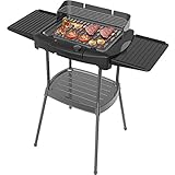 farmer grill fg/051 2 in 1 Tischgrill und Standgrill für drinnen und draußen mit gleichmäßiger Hitzeverteilung durch Schlangenförmiges Heizelement,