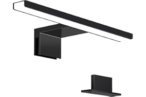 ERWEY Lampa Łazienkowa LED 2 w 1, IP44, Do Lustra, Czarna, Zimna Biel, Oświetlenie Toaletki, 230 V, Szafka, Lustro Do Zabudowy, Zaciskowa (30 cm, 6000 K, 5 W)