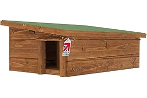 THE HUTCH COMPANY Large Hedgehog House Feeding Station with Waterproof Felt Roof and 2 Entrances/Exits