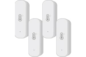 GETDOUBLERICH 4 PCS capteurs hygromètre thermomètre, pour détecteur intelligent de température et d'humidité Zigbee, capteur d'intérieur sans fil autocollant avec Alarme de Notification D'application à Distance