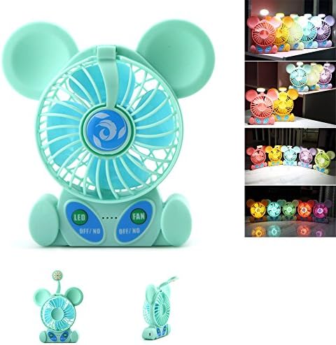 Mini Fan Personal Portable Desk Desktop TableI INFAN Cooling Fan with Table Lamp Night Light USB Rechargeable Battery Fan for Kids Student Office Room Outdoor Household Summer