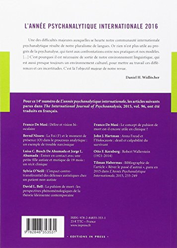 Livres Couvertures de L'Annee Psychanalytique Internationale 2016