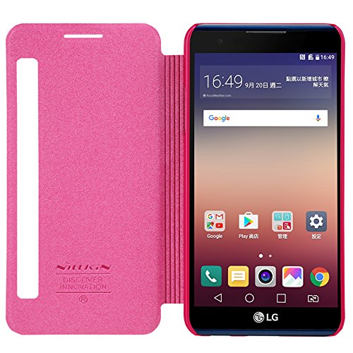 LG X Power Hülle, IVSO Hohe Qualität Advanced Shock Absorption Technology Case Folio Tasche Cover für LG X Power Smartphone (13,5 cm (5,3 Zoll) Display, 16 GB Speicher, Android 6.0) (Für LG X Power, Rosa) - 2