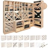 Stabile Konstruktion aus Holz Weinregal / Flaschenregal System CAVEPRO, Sockel Eiche hell - H 8 x B 70 x T 53 cm