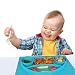 Placemat & Divided Suction Plate | Mess-Free Toddler Suction Bowl | Divided Car Plate For Babys | FDA Approved Divided Placemat For Kids | 4 Compartment Silicone Plate For Baby Led Weaning | Blue