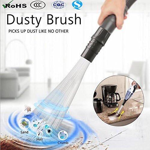 Dust Brush Cleaner - Dirt Remover Universal Vacuum Attachment Cleaning Tool for Air Vents/Keyboards/Drawers/Car/Crafts/Jewelry/Plants Dust Daddy Cleaner Brush, Dust Pro Cleaner Universal Vacuum Attachment As Seen on TV, Dirt Remover Cleaning Tool for Vents/Drawers/Craft/Car/Jewely/Plants (Gray)