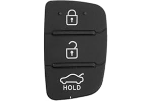 HooRLZ 1 Pcs 3-Button Hyundai Rubber Car Key Pads, Black Key Button Pad For Car Key Shell Replacement Part, Remote Control Pad Hyundai