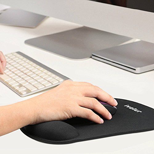 iVoler Mauspad mit Handauflage aus Gel Ergonomisches Office Komfort Mousepad Gelkissen Maus Pad zur Entlastung des Handgelenk, Rutschfeste Gummi Unterseite für Computer, PC und Laptop – Schwarz - 8