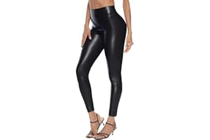 Zilams Legginsy skórzane damskie Push Up spodnie ze sztucznej skóry z wysokim stanem seksowne legginsy ze skóry ze stretchem rajstopy skórzane spodnie slim