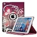 Produktbild iPad 9.7 2018 Hülle / iPad 9.7 2017 / iPad Air Hülle - 360 Grad drehbarer Standfuß Leder Schutzhülle mit Auto Sleep Wake für Apple iPad 9.7 6. Generation, iPad Air 5 (Butterfly On Purple 360)