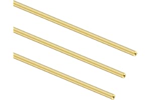 iMeistek Tubo rotondo in ottone, lunghezza 300 mm, diametro 3 mm, spessore 1 mm, tubo dritto in metallo senza cuciture per artigianato fai da te (3 pezzi)