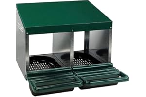 KERBL HOBBYFARMING Kerbl Legenest (für Hühner, mit geneigtem Boden, mit Lüftungslöchern, leichte Reinigung, 2 Abteile, LxBxH 53 x 52 x 43,5 cm, Legkammer) 73134