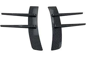 iSpchen Auto Frontstoßstange Spoiler Seitenflügel kotflügel Lufteinlass Seiten luftauslass Lüftungsgitter Side Vent Fender Abdeckung Vent Hood Cover Trim Dekorative Aufkleber,Kohlefaser