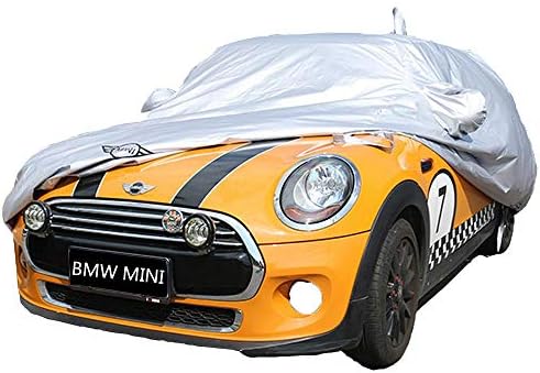 OLDF Custom Covers Custom-Fit BMW Mini Windproof Dustproof All Weather Volkswagen,Mercedes-Benz, Cadillac, Chevrolet,Hatchback, Sedan Custom Fit,White,R55(5Doors)