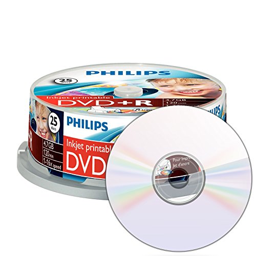 Philips DVD+R Rohlinge (4.7 GB Data/ 120 Minuten Video, 16x High Speed Aufnahme, 25er Spindel, inkjet printable) - 2