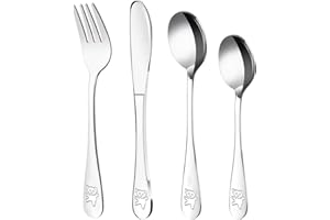 LACHT Cubiertos Bebe Y Cubiertos Infantiles Personalizados Para Niños, Acero Inoxidable, Regalo Para Nacimiento O Bautizo.