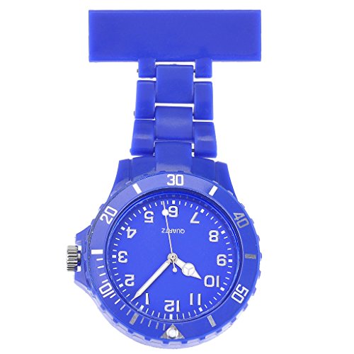 JSDDE Uhren,Schwesternuhr Damen Herren Silikon Beschichtung Krankenschwesteruhr Taschenuhr Analog Quarzuhr(Dunkelblau)