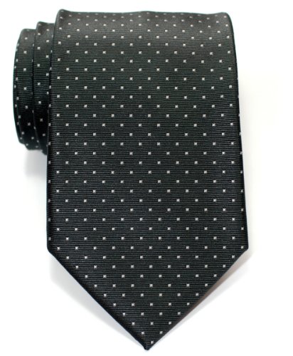 Retreez Corbata de microfibra con puntitos para hombres Gris con el punto gris claro
