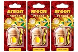 AREON Fresco Ambientador Vainilla Coche Olor Colgante Amarillo (Pack de 3)