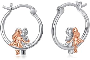 MIDIR&ETAIN Sorella Orecchini in argento sterling 925 ipoallergenico Huggie Hoop Sister Orecchini Best Friend Friendship Jewelry Regali per sorelle per sorelle donne ragazze