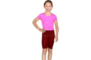 Hamishkane® Girls Cycling Shorts Cycling Shorts for Teen Girls Breathable and Stretchy, Hot Pants Mini Dance Short for Girls, Kids Gymnastics Cycle Shorts