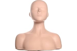 shuiniuyang 102 Stor Halv Body Mjuk Silikon Kosmetik Estetisk Skyltdocka Huvud Axlar Multi Funktion Praktisk Massage Head Mod