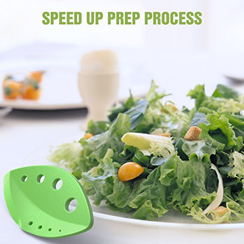 Nuovoware Kräuterentferner Blatt Stripper, [2 Stücken] Kohl, Zuckerrüben, Grünkohl und Kraut Scheider mit verschiedenen Größen Löcher und Plastik Schermesser, Beste Gemüse Küchenhelfer, Grün - 8