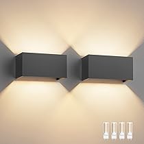Klighten Wandlamp voor binnen en buiten, IP54, met verstelbare stralingshoek, wandlamp voor binnen, warmwit, 3000 K, buitenverlichting Up Down Design (wit Klighten Wandlamp voor binnen en buiten, IP54, met verstelbare stralingshoek, wandlamp voor binnen, warmwit, 3000 K, buitenverlichting Up Down Design (wit