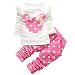 YiZYiF 2PCS Polka Dots Cartoon Baby Girl Clothes Outfit Top Leggings Trousers Set Pink 9-12 Months