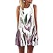Produktbild TEBAISE Arbeiten Sie kühle Art-Weinlese Boho Frauen lose Sommer-Feiertags-Datierung reizend ärmelloses 3D Blumendruck Bohe Behälter-Minikleid-geraden Rock um(Weiß1,EU-44/CN-L)