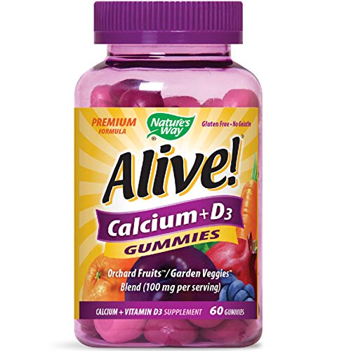 Alive! Calcium Gummies Plus Vitamin D3 60 Gummies