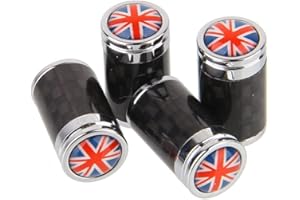 ontto Set di 4 Tappi universali per valvole Auto, per Pneumatici, per BMW, Land Rover, Mercedes Volvo, Audi, Mazda, con Emblema Bandiera Nazionale, Accessori per Auto UK A