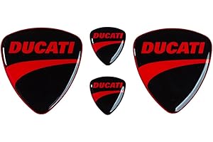 ‎ACME LABS 3D Ducati Motorrad Kompatible Logo aufkleber Set – Premium UV-beständige Gel & Epoxy Aufkleber für Motorradfans (Black & Red)