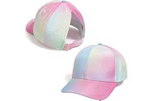 YAMEE Casquette de Baseball pour Filles Réglable,Chapeau de Soleil Fille Queue de Cheval Doux Confortable,Casquette Enfant Lumière Respirante Anti-Soleil,Chapeau de Sport Extérieur Loisirs D'été