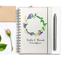 Hochzeitsplaner PERSONALISIERT Blumenkranz Lila