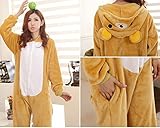 JT-Amigo Damen Herren Tier Kostüm Pyjama Jumpsuit Schlafanzug Overall, Bär Kostüm, Gr. M - 
