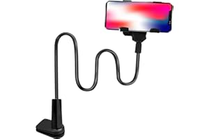 Xiumeso Soporte Movil, Soporte Móvil con Cuello de Cisne, Soporte Universal Teléfono Móvil, para Serie iPhone/Celulares Samsung/Huawei/Google Pixel y Más- Negro