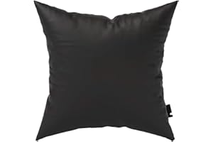 Essentials2publik premium 45x45cm waterproof garden filled cushion- Outdoor Seating patio Furniture- Standard Square made of breathable fabric throw pillow covers pad filled (Black)