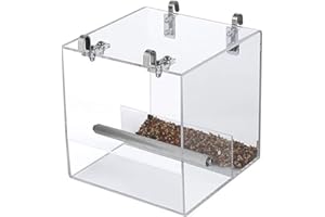 Ginobili No Mess Bird Feeder for Cage Bird Feeder Automatic Bird Feeder for Cage, Parrot Cage Food Feeder